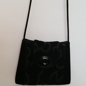 L. O'Nell black tapestry shoulder crossbody bag
